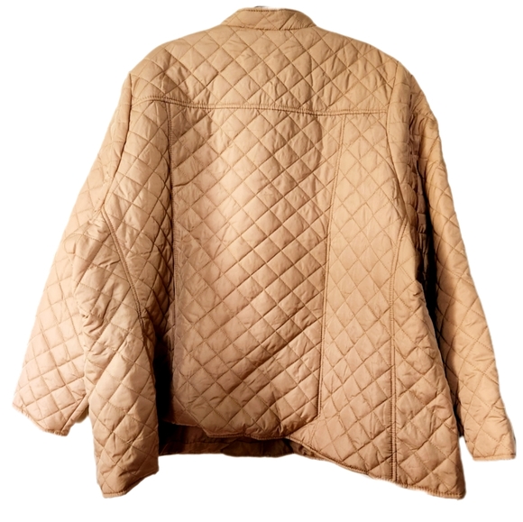 Plus Size Tan Quilted Puffer Jacket Like New by Kim Rodgers and Belk - Picture 3 of 4